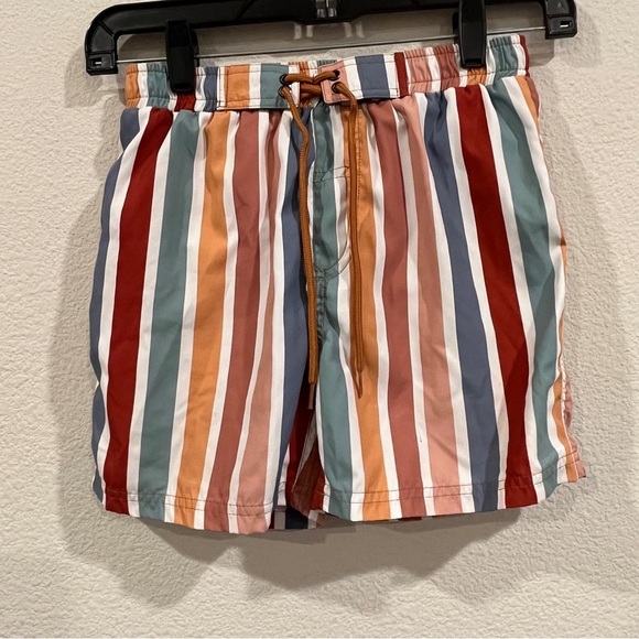 Pepita & Me stripe boys swim shirts size 12 tie waist built in briefs